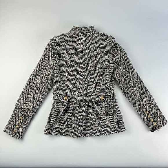 Victoria’s Secret Tweed Pea Coat Size 0 Black snd White Wool Blend Jacket - Picture 14 of 15